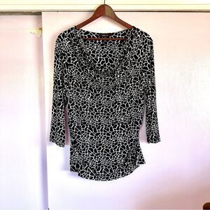 Style & Co. Black and White Patterned Blouse